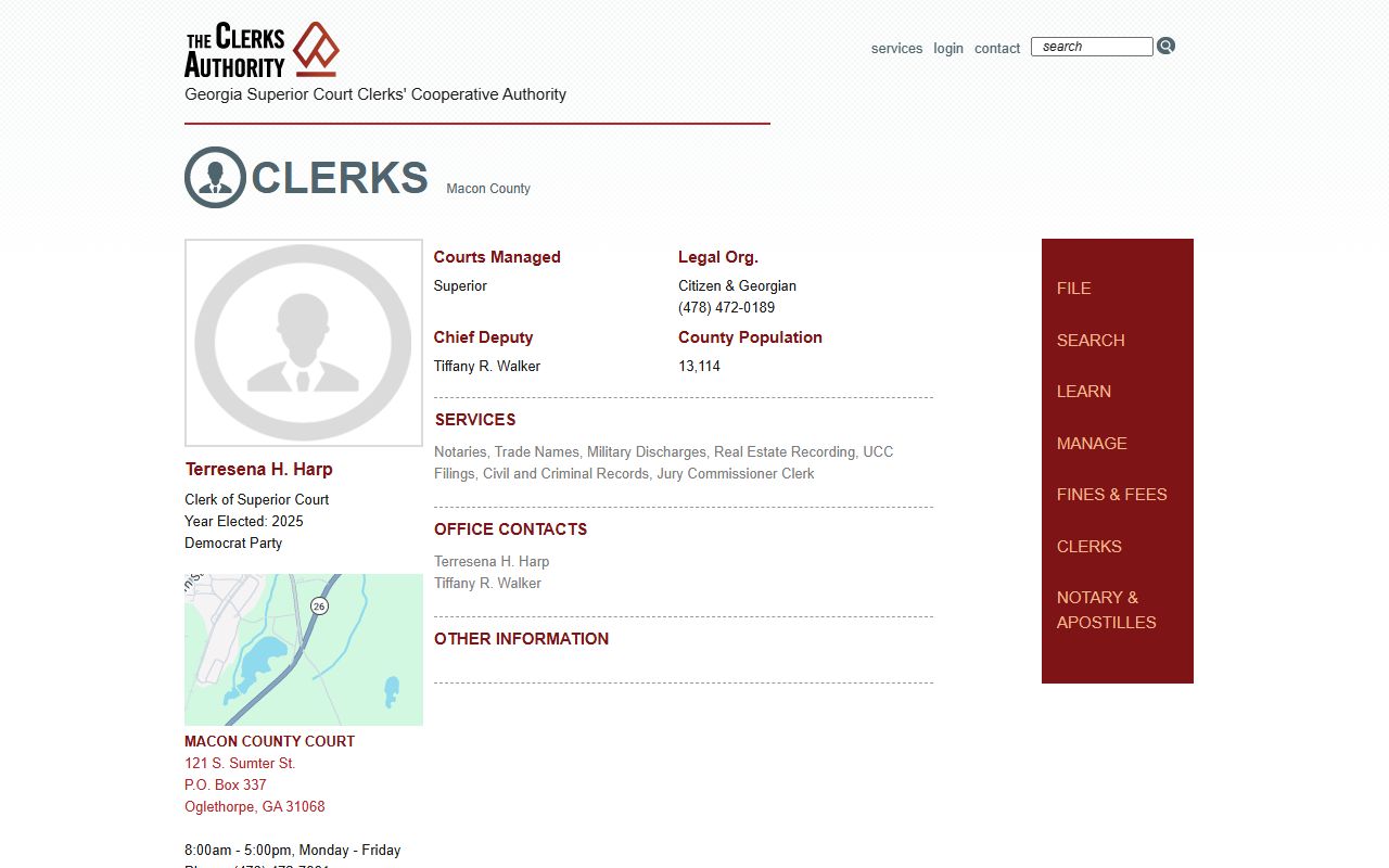 Macon County court records after jail arrest clerk directory